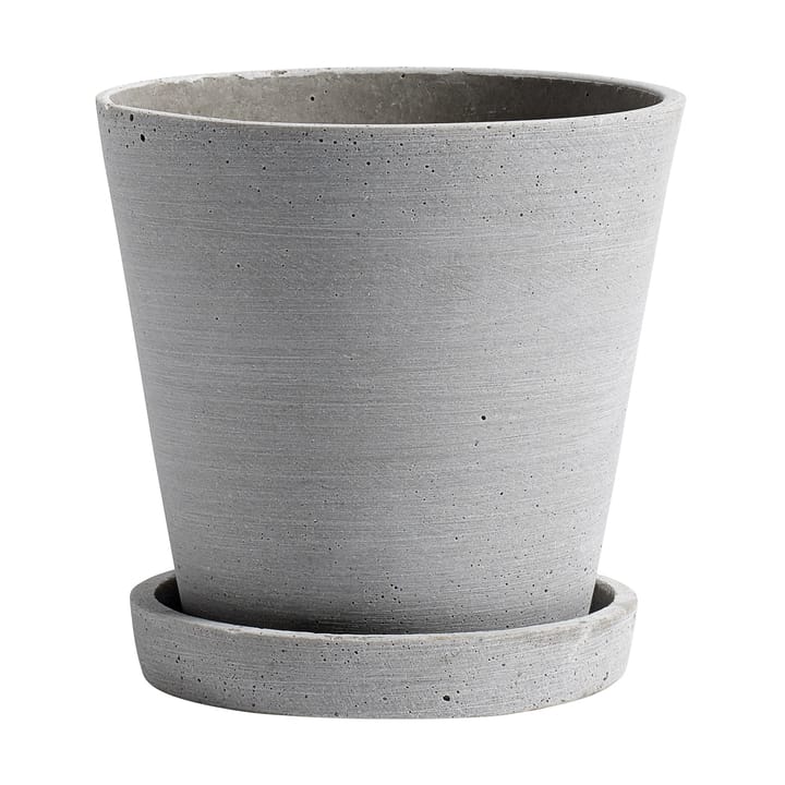 Pot HAY Flowerpot with saucer M 14 cm - Gris - HAY