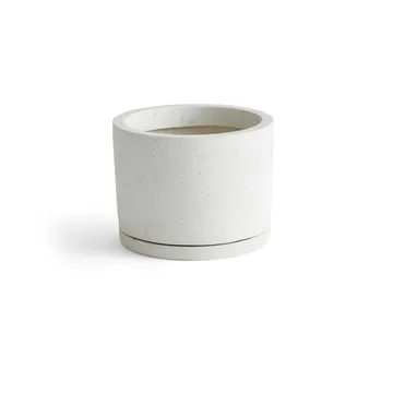 Pot HAY Plant Pot with saucer L Ø19 cm - Blanc - HAY