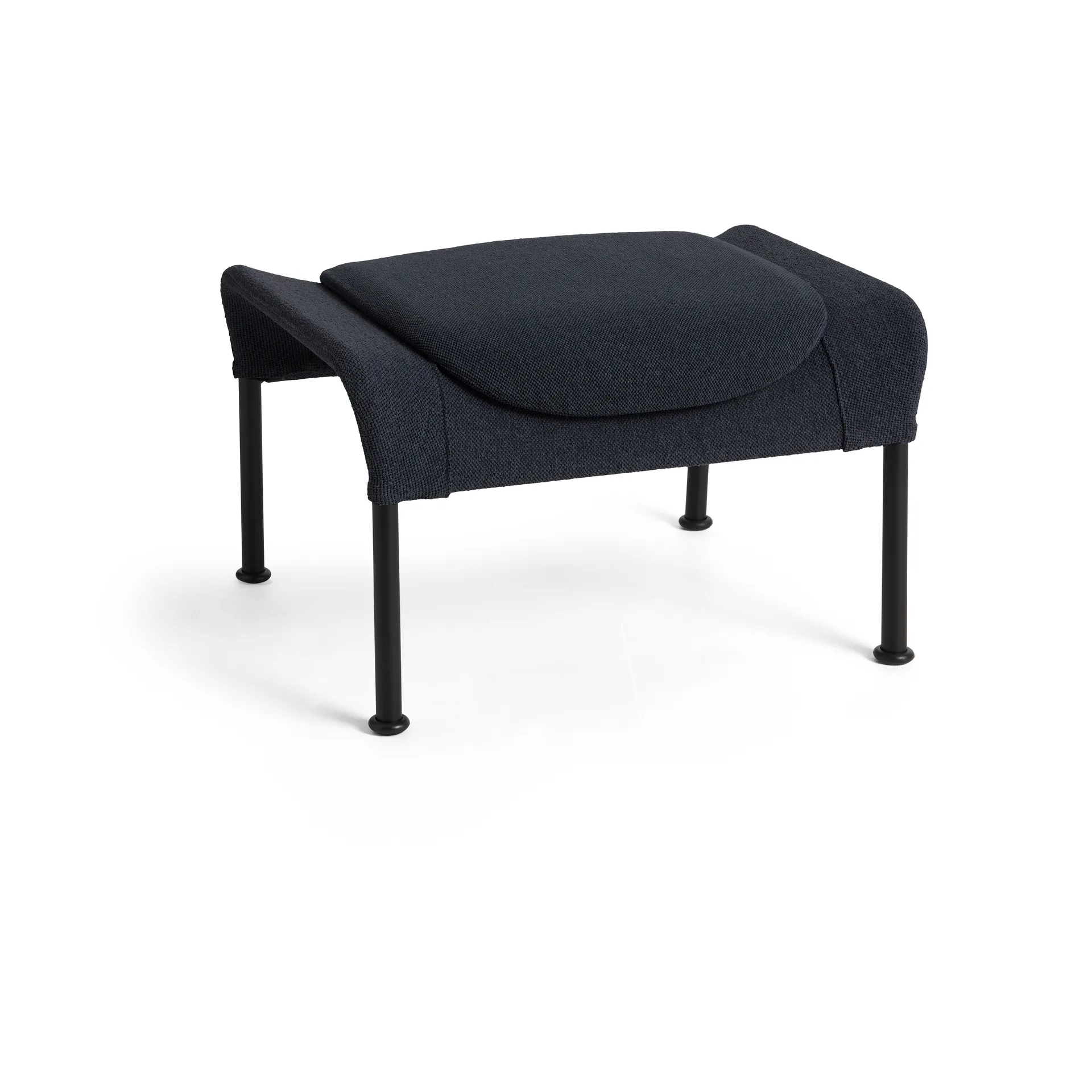 Pouf O2 Ottoman, Soft black acier noirci HAY