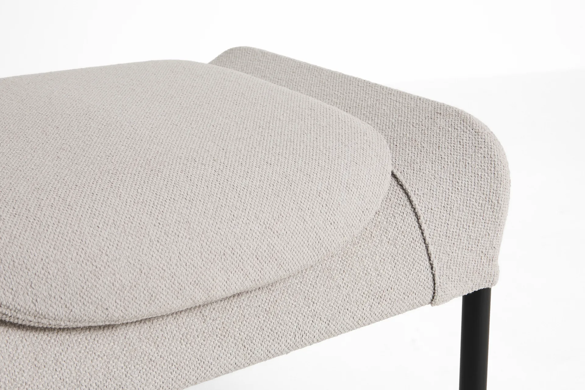 Pouf O2 Ottoman, Soft light grey acier noirci HAY