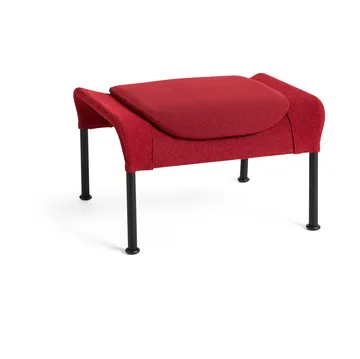 Pouf O2 Ottoman - Soft red acier noirci - HAY