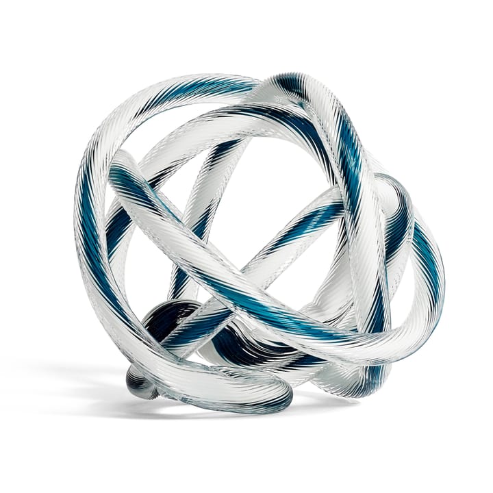 Sculpture en verre Knot No 2 L - Teal-white - HAY