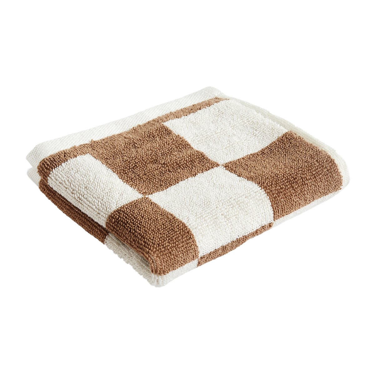 HAY Serviette Check 30x30 cm Cappuccino | Design Scandinave | Serviettes de toilette | Marron