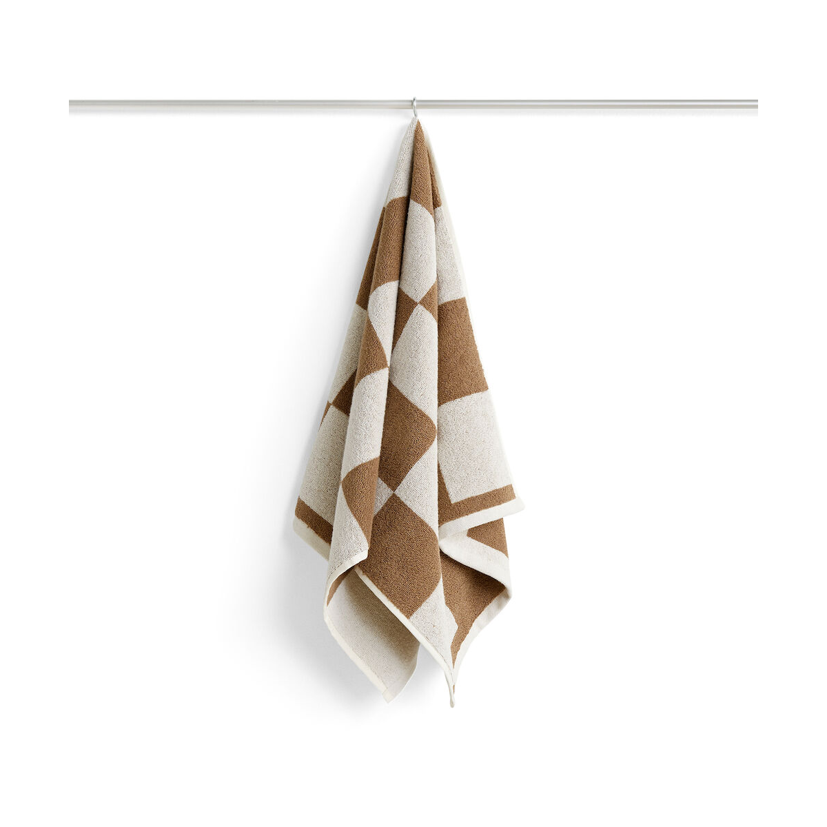 HAY Serviette Check 50x90 cm Cappuccino | Design Scandinave | Serviettes de toilette | Marron