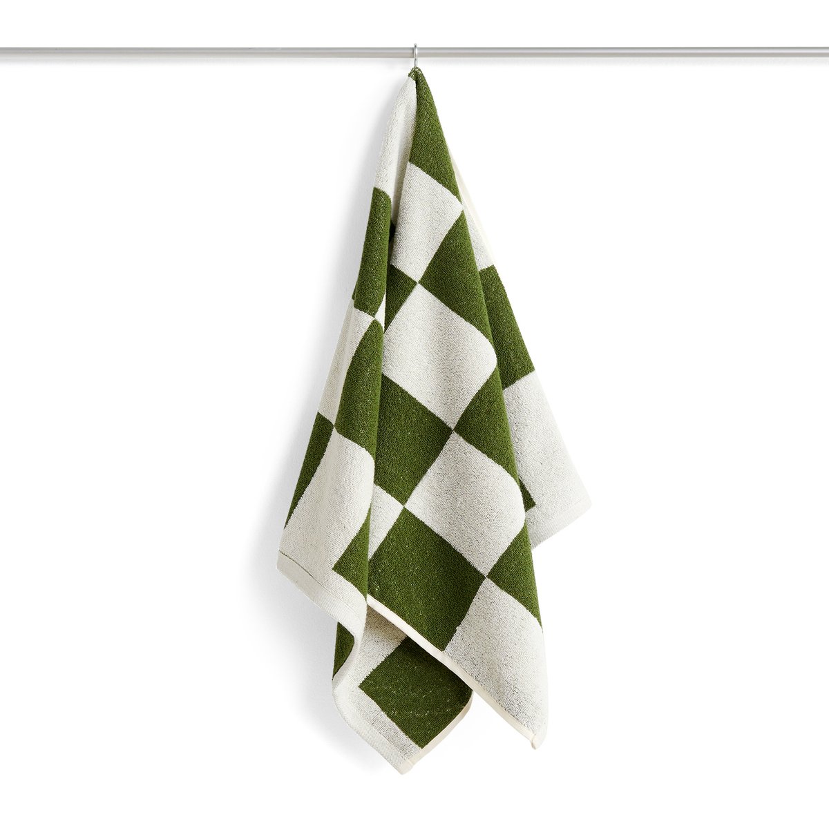 HAY Serviette Check 50x90 cm Matcha | Design Scandinave | Serviettes de toilette | Marron