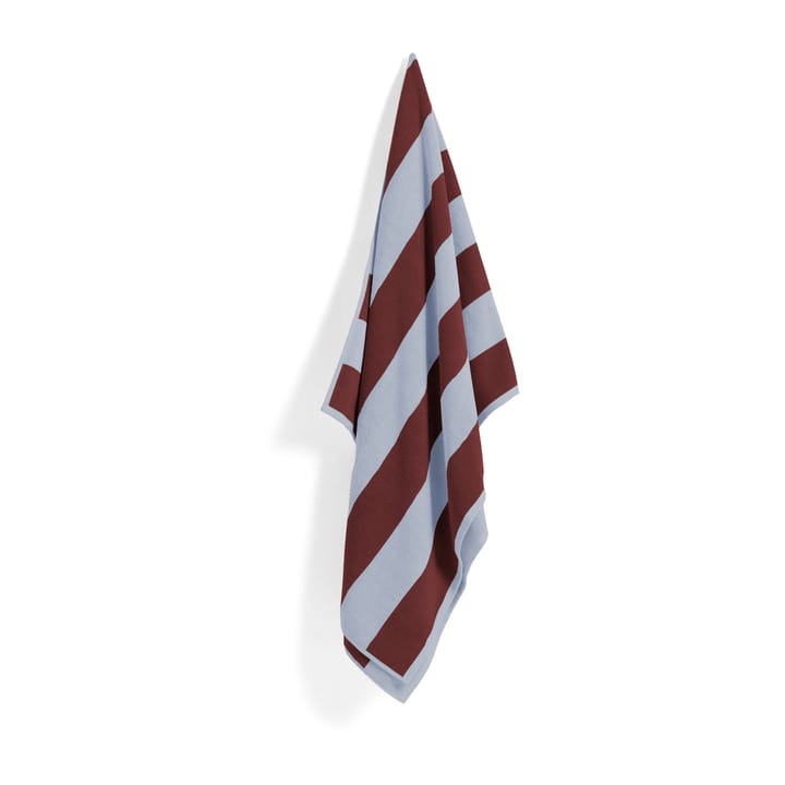 Serviette de bain frotté Stripe 100x150 cm, Bordeaux - Bleu ciel HAY