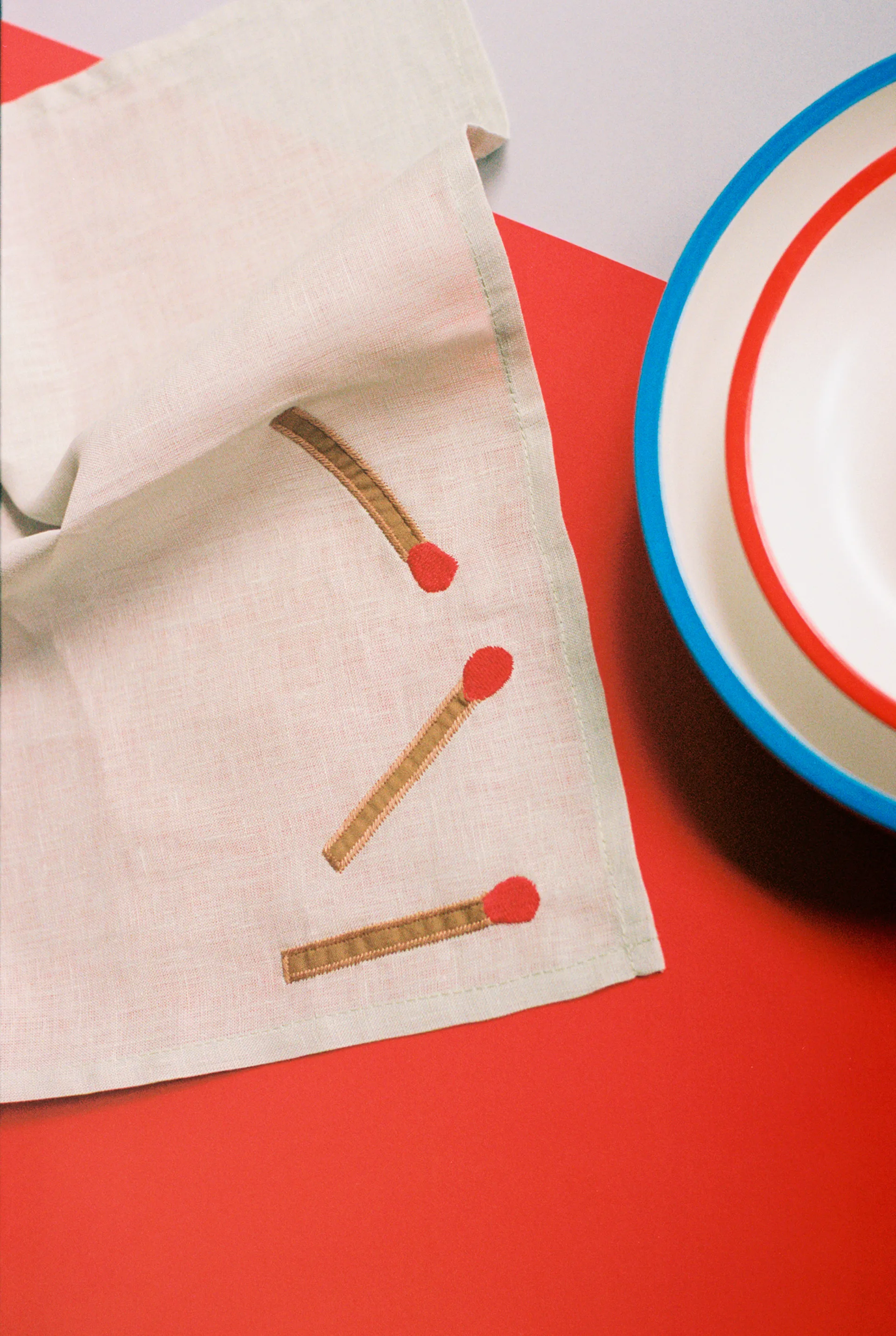 Serviette en lin Sobremesa 45x45 cm Lot de 4, White HAY