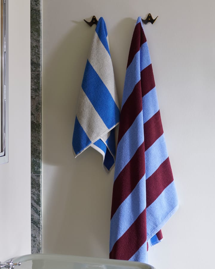 Serviette Frotté Stripe 50x100 cm, Bordeaux-Sky blue HAY