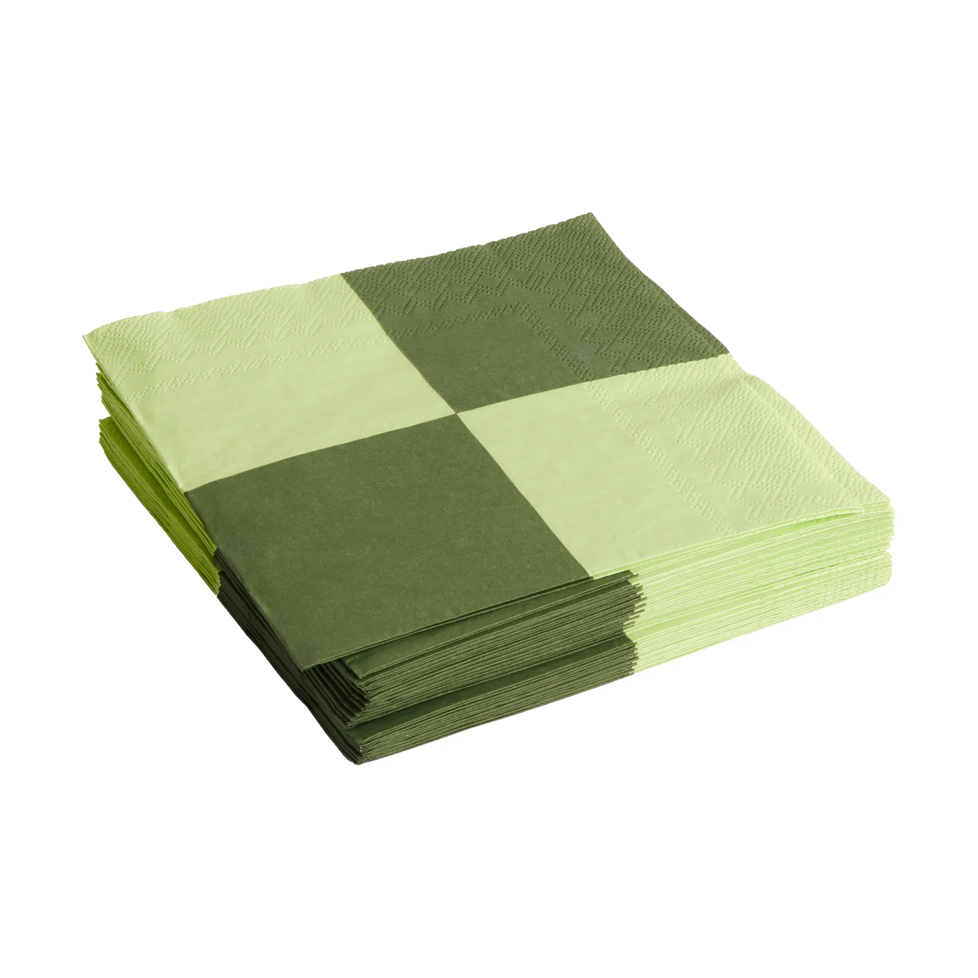 Serviette Pattern Dinner Check 40x40 cm Lot de 20, Light green-dusty green L HAY