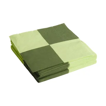 Serviette Pattern Dinner Check 40x40 cm Lot de 20 - Light green-dusty green L - HAY