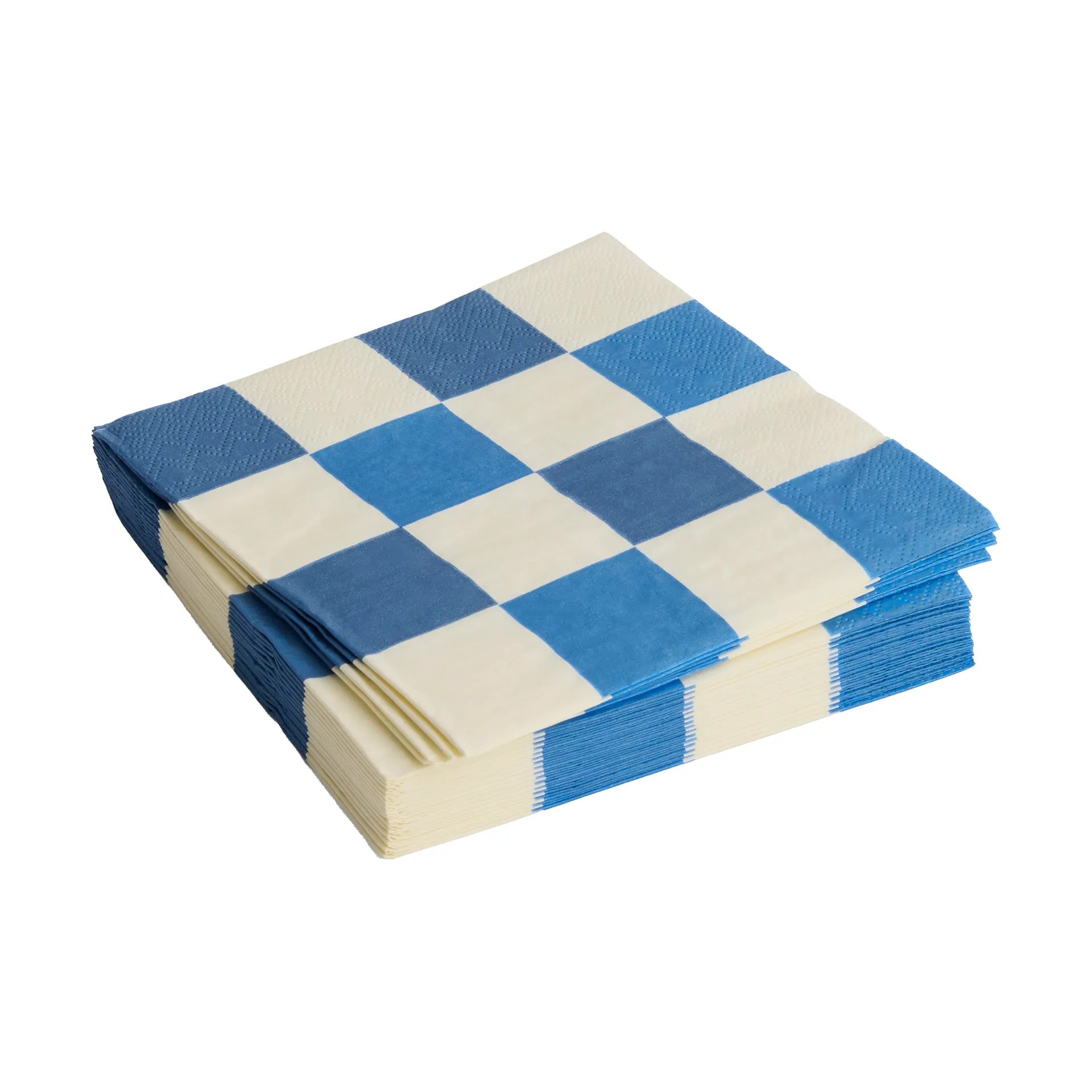 Serviette Pattern Dinner Check 40x40 cm Lot de 20, Off white-blues M HAY