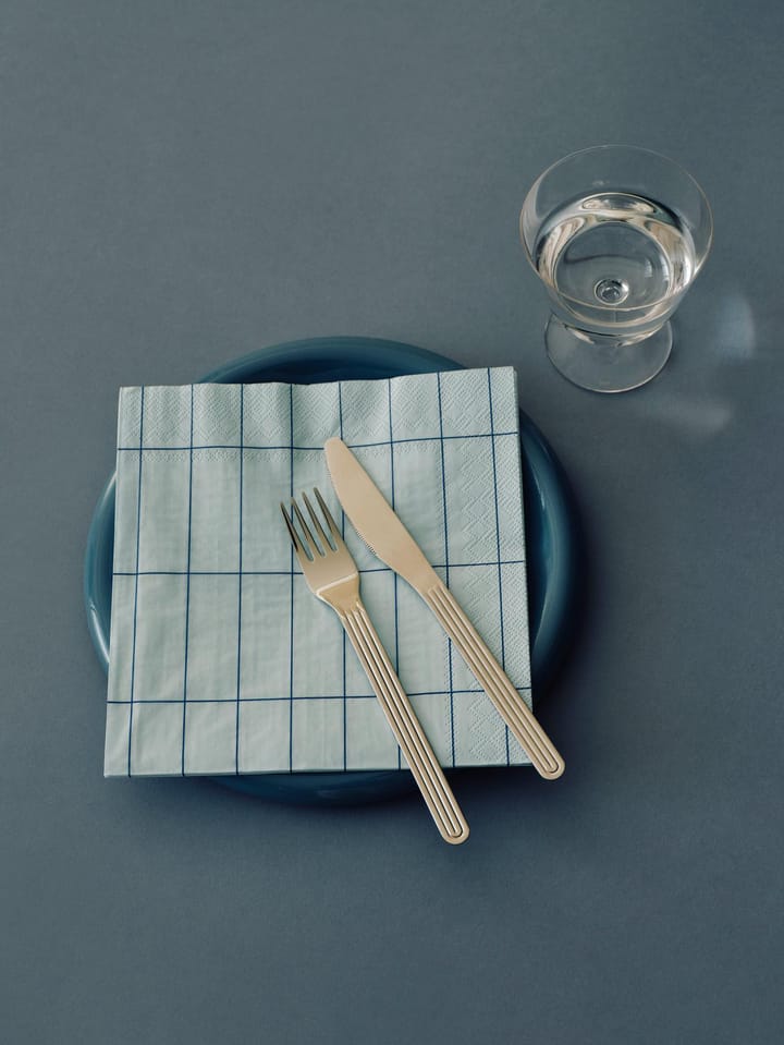 Serviette Pattern Lunch 33x33 cm, Lot de 20, Light blue-blue grid HAY