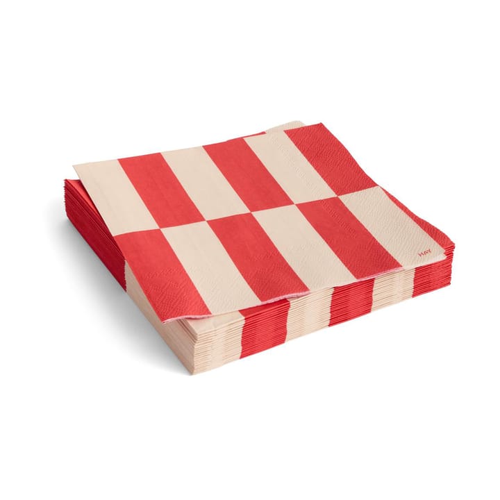 Serviette Pattern Lunch 33x33 cm, Lot de 20 - Off white-red - HAY