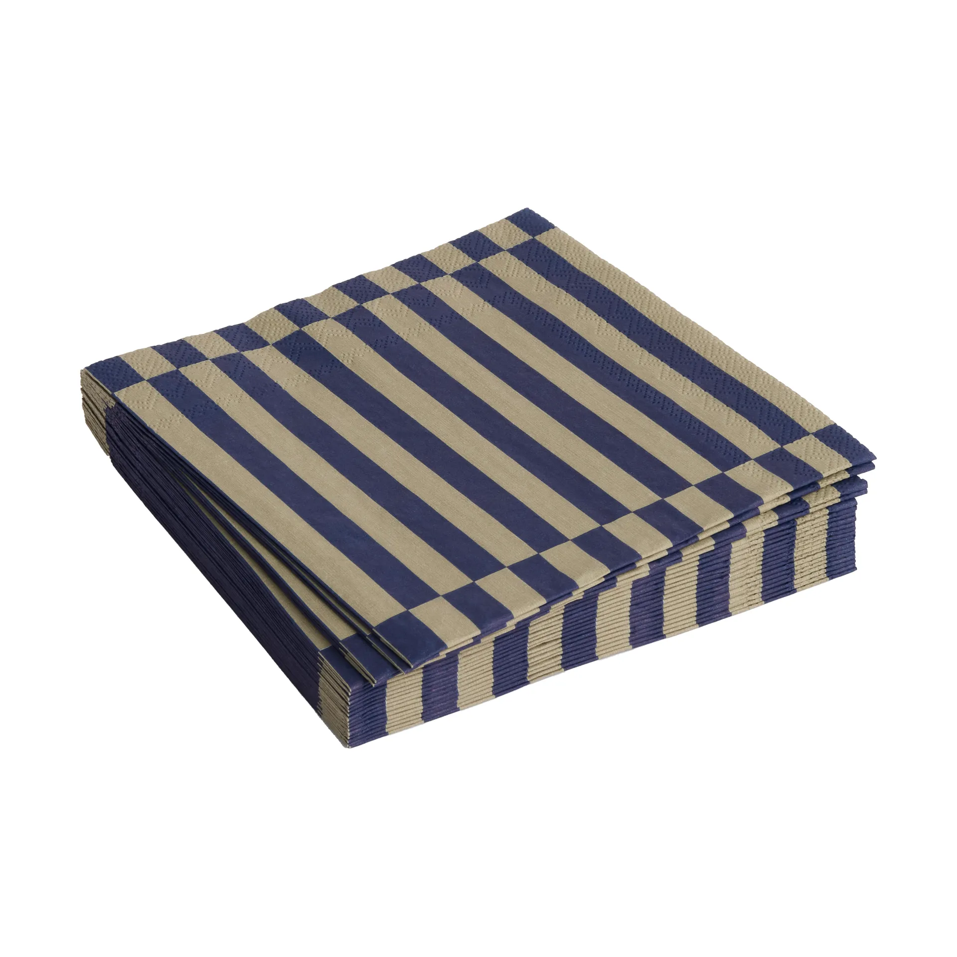 Serviette Pattern Lunch Stripe 33x33 cm Lot de 20, Dark blue-dark sand pillar HAY