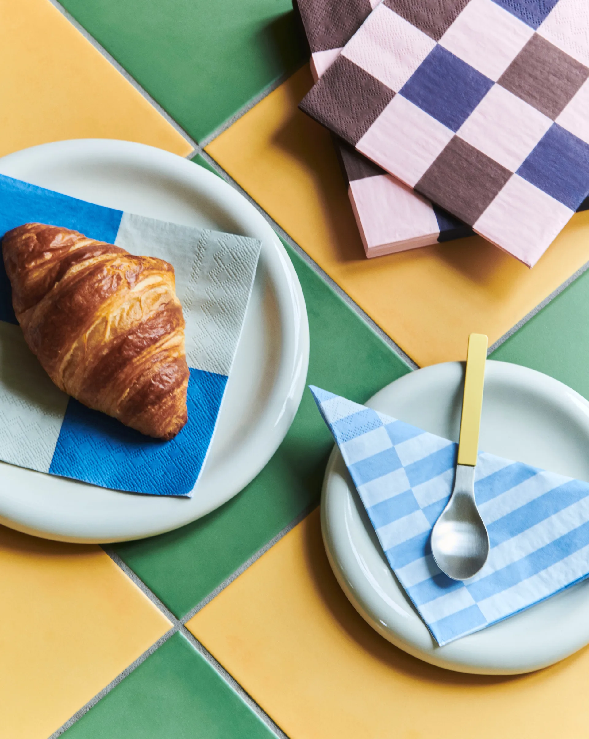 Serviette Pattern Lunch Stripe 33x33 cm Lot de 20, Light blue-dusty blue pillar HAY