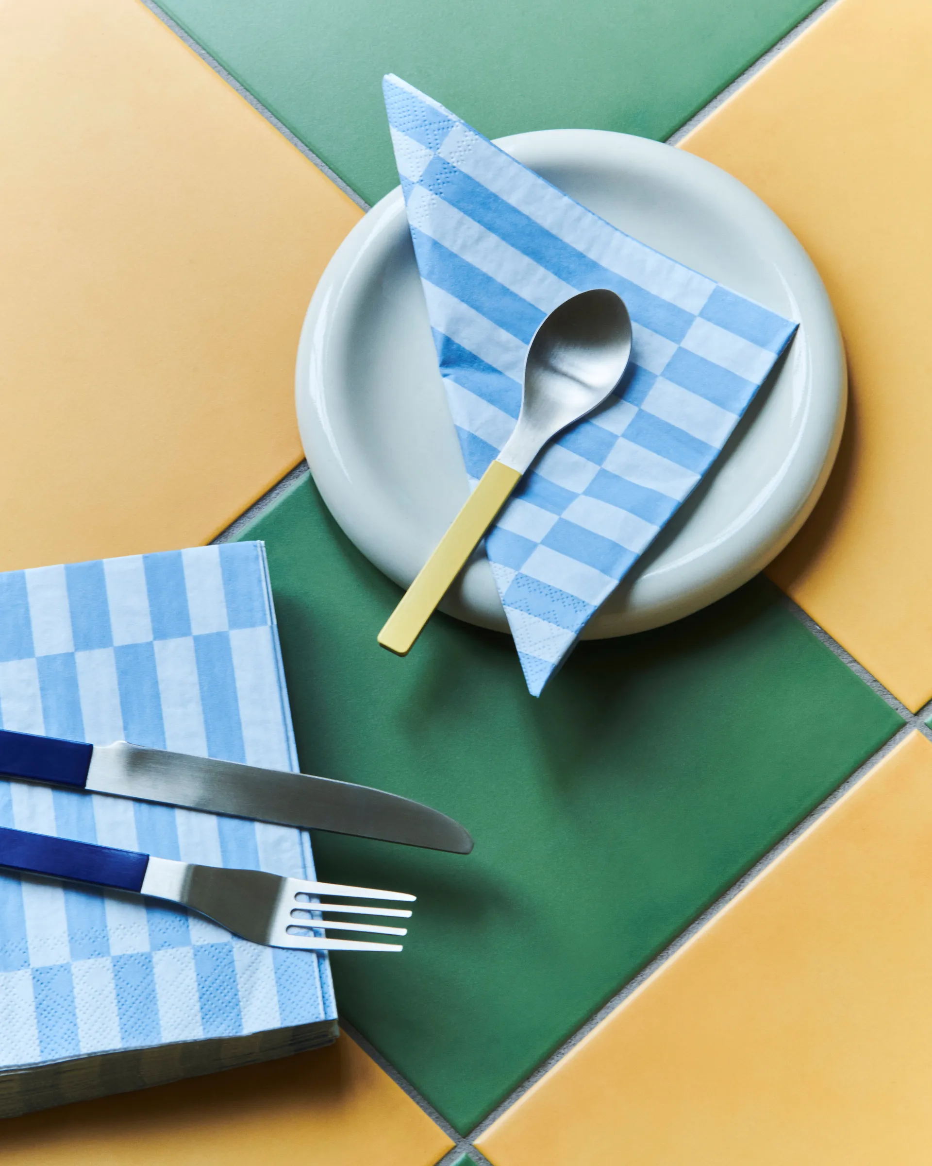Serviette Pattern Lunch Stripe 33x33 cm Lot de 20, Light blue-dusty blue pillar HAY