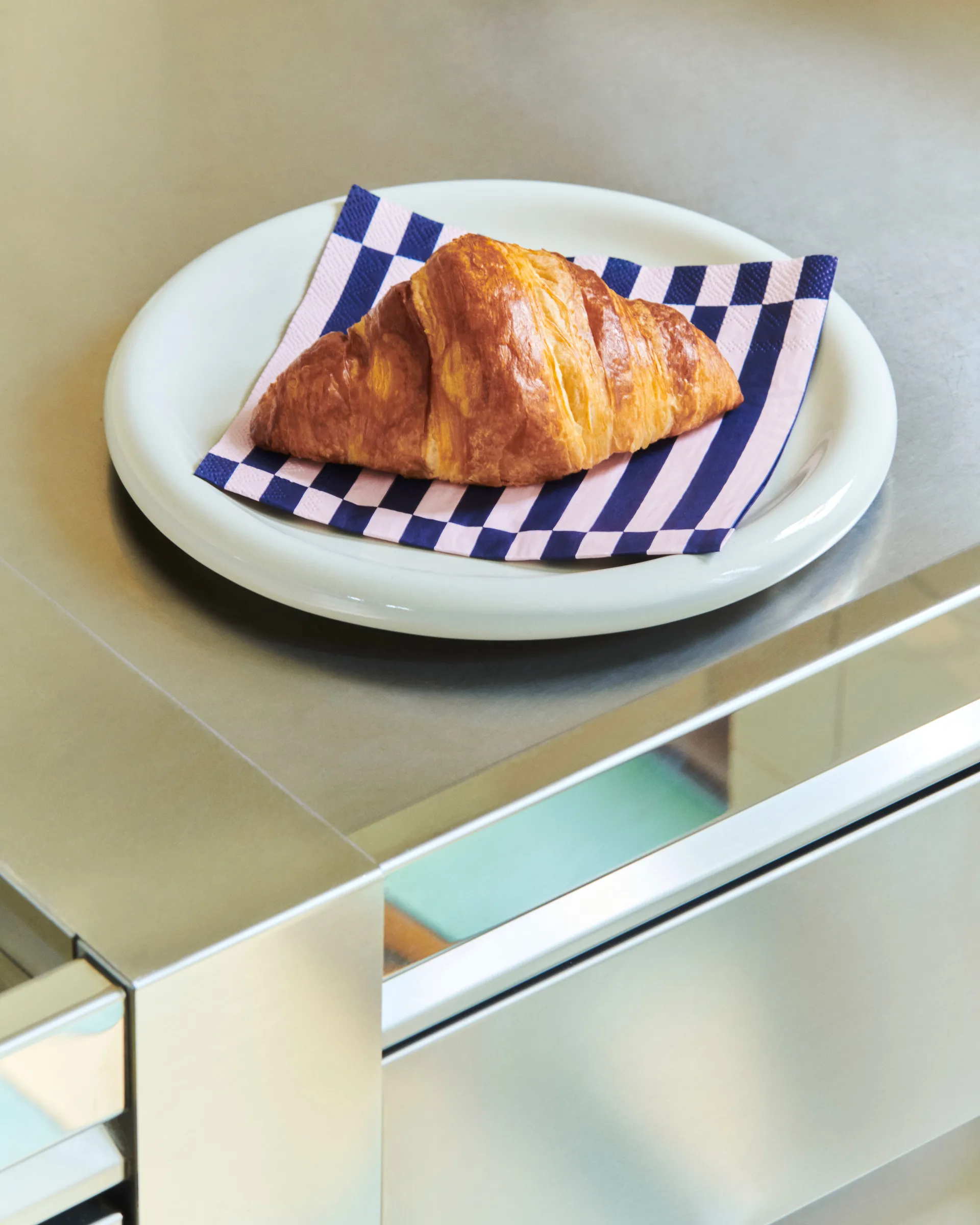 Serviette Pattern Lunch Stripe 33x33 cm Lot de 20, Light pink-dark blue pillar HAY