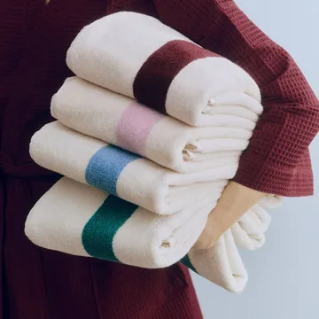 Serviette Stripe - Petrol blue, 70x140 cm - HAY