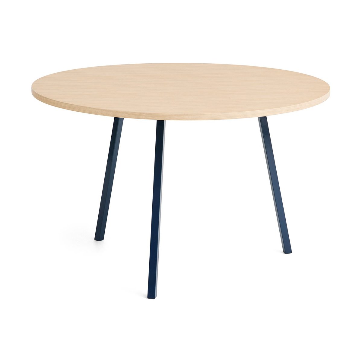 HAY Table à manger Loop Stand o120 cm Deep blue-clear lacq. oak