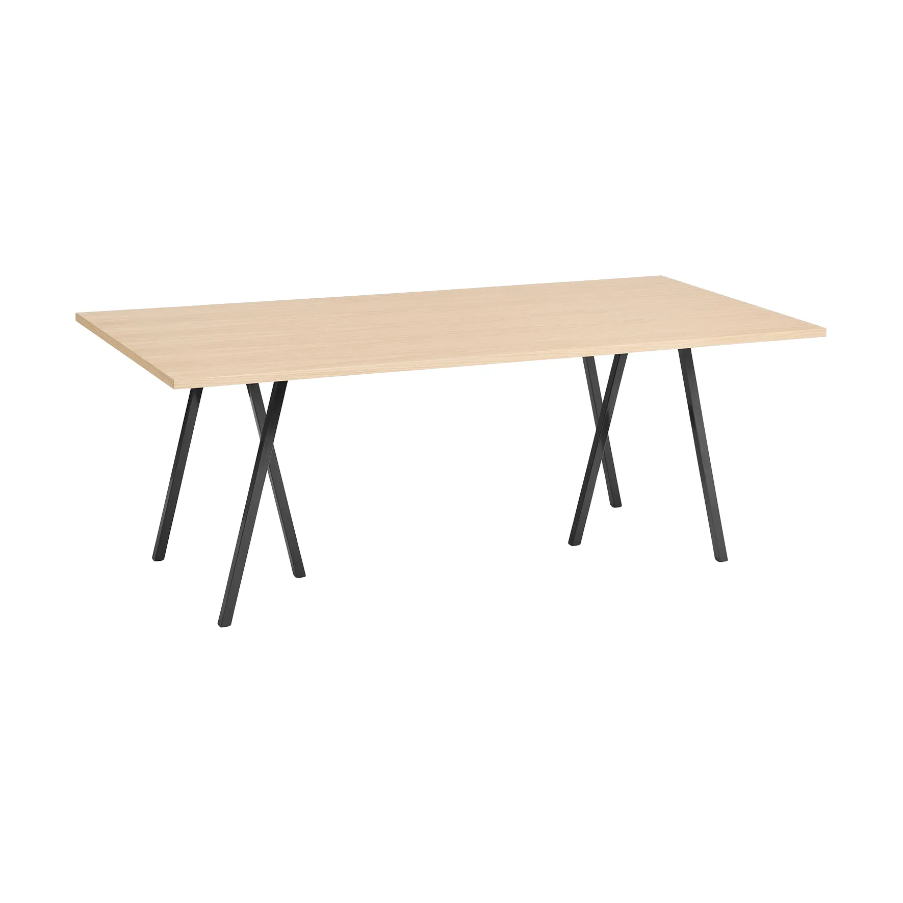 Table à manger Loop Stand 92,5x200 cm, Black-clear lacq. oak HAY