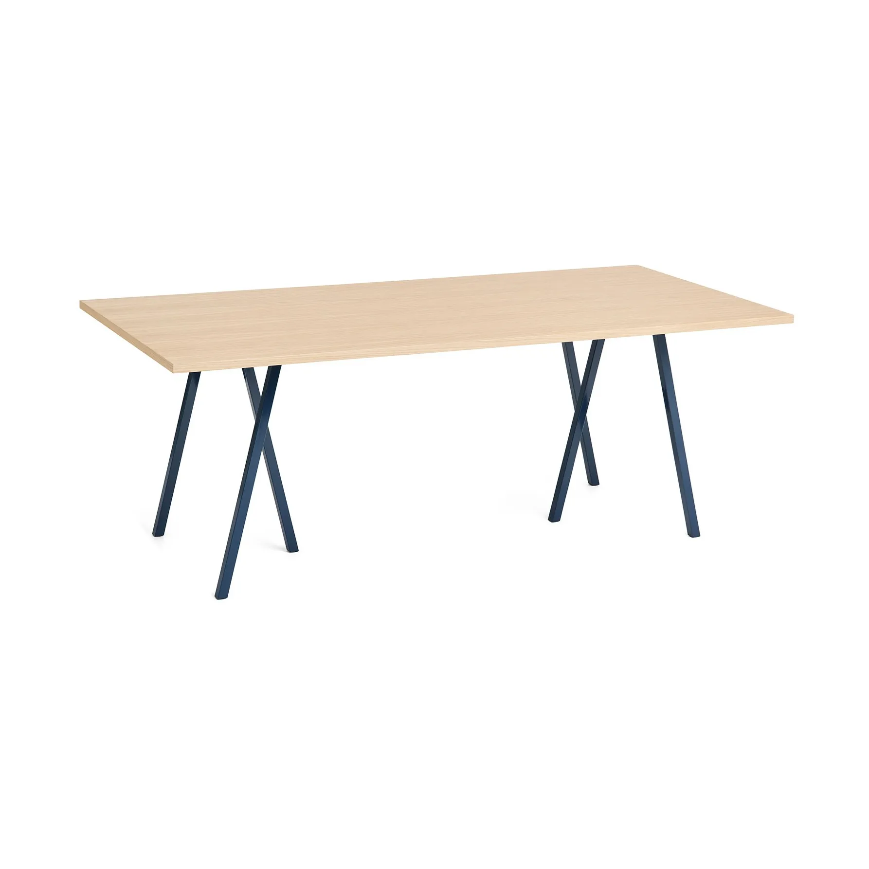 Table à manger Loop Stand 92,5x200 cm, Deep blue-clear lacq. oak HAY