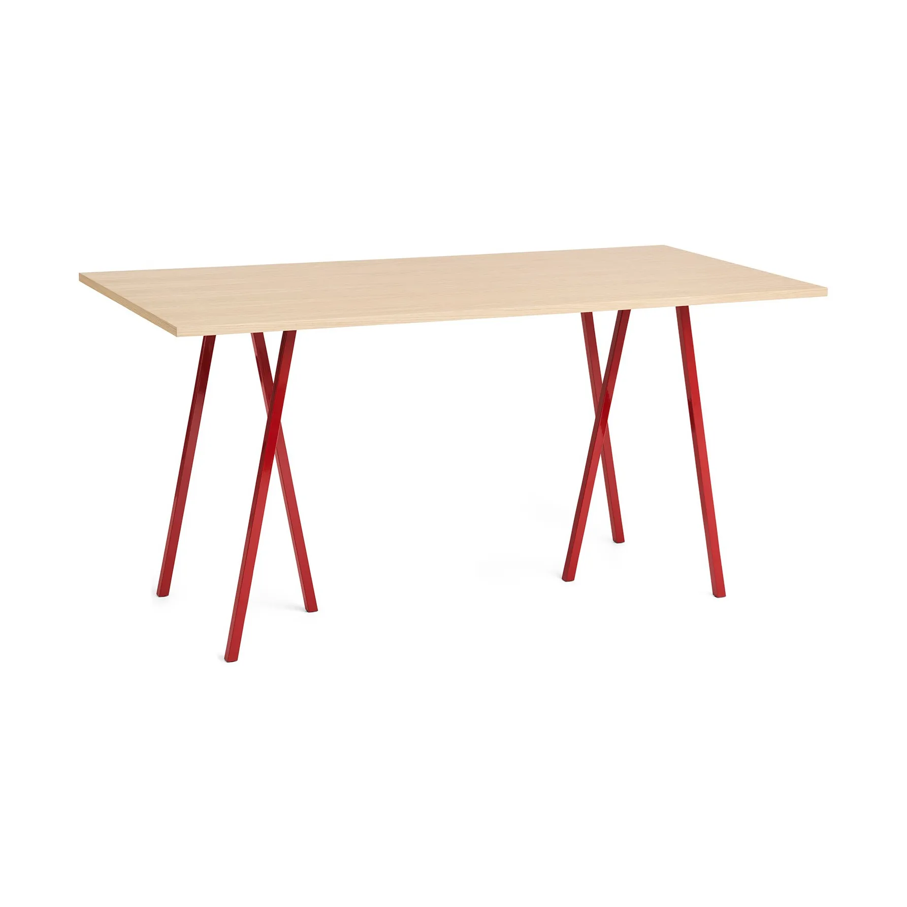 Table à manger Loop Stand 92,5x200 cm, Maroon red-clear lacq. oak HAY