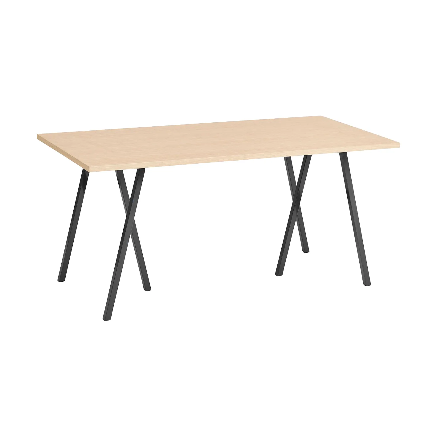 Table à manger Loop Stand incl. support 77,5x160 cm, Black-clear lacq. oak HAY