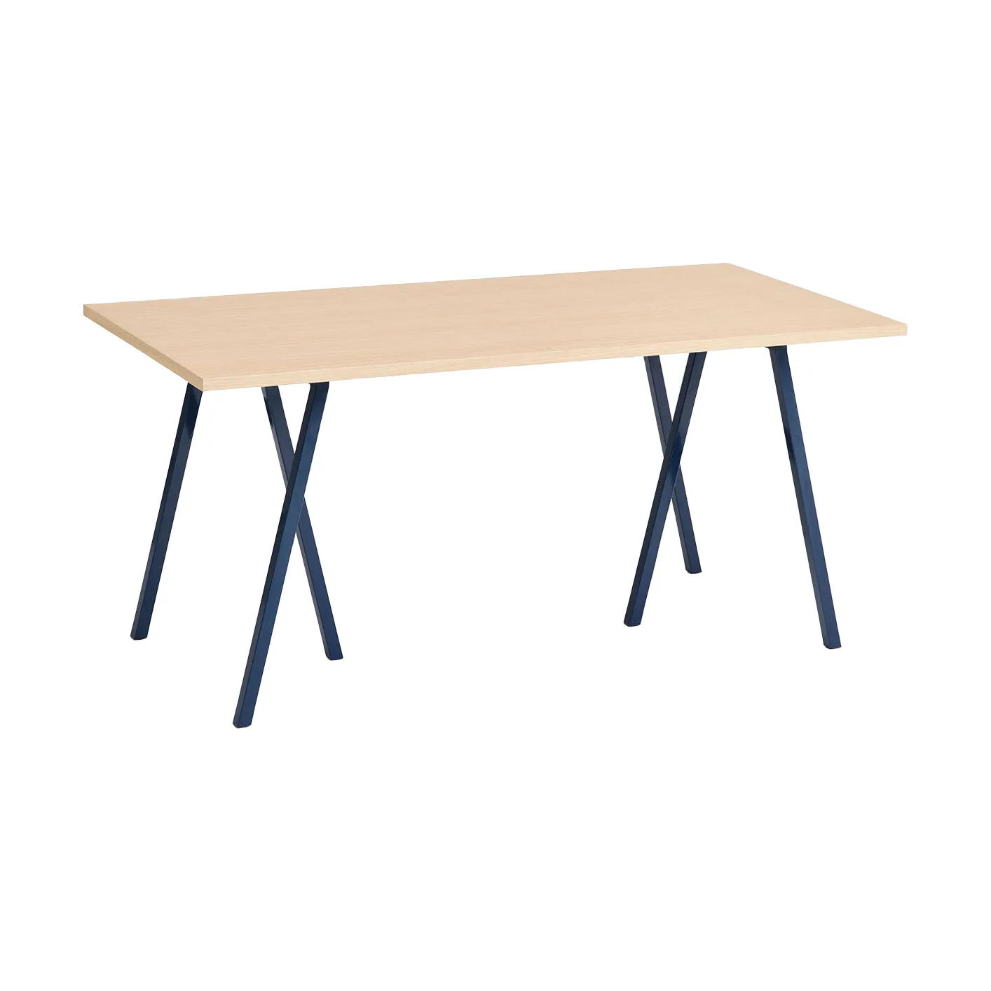 Table à manger Loop Stand incl. support 77,5x160 cm, Deep blue-clear lacq. oak HAY