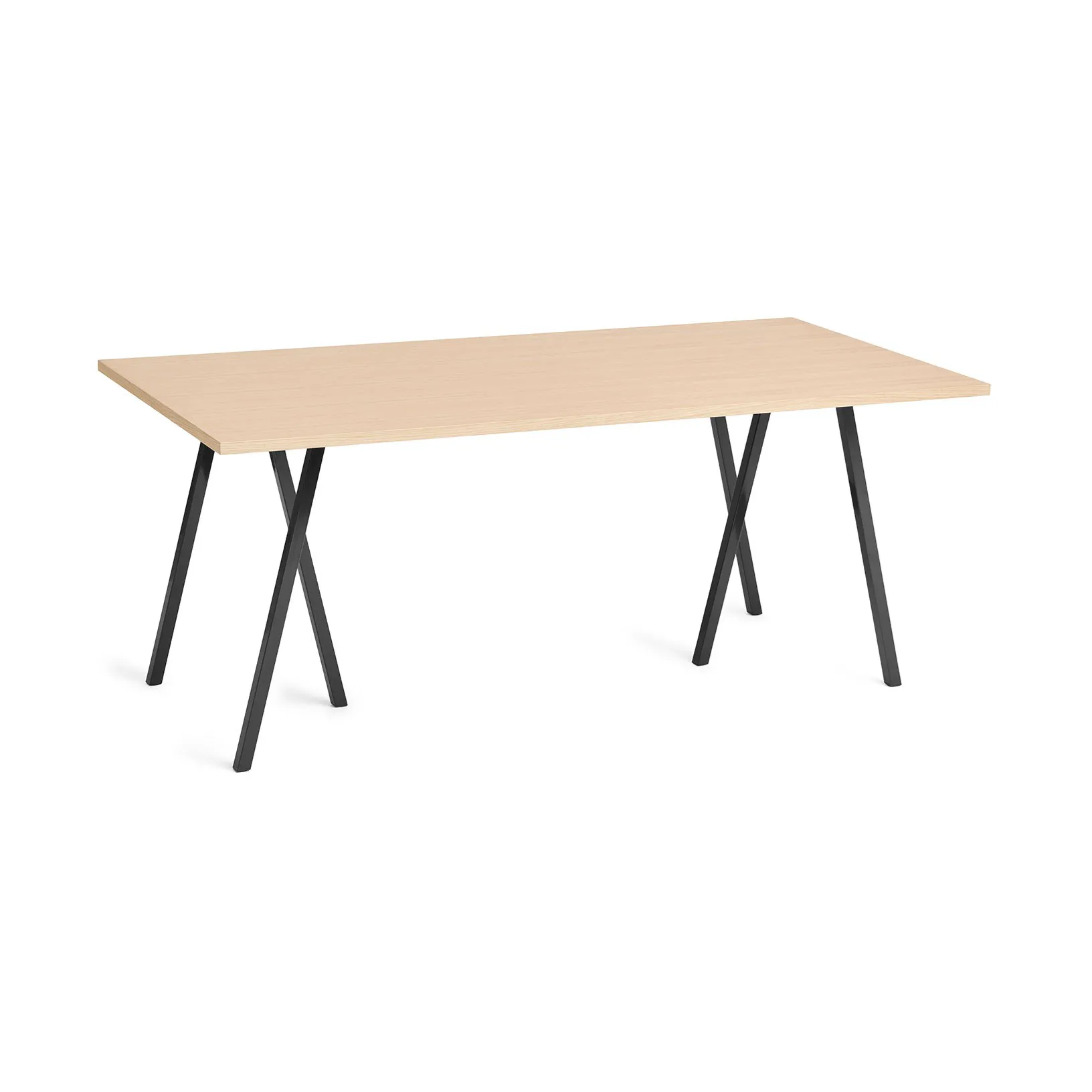 Table à manger Loop Stand incl. support 87,5x180 cm, Black-clear lacq. oak HAY