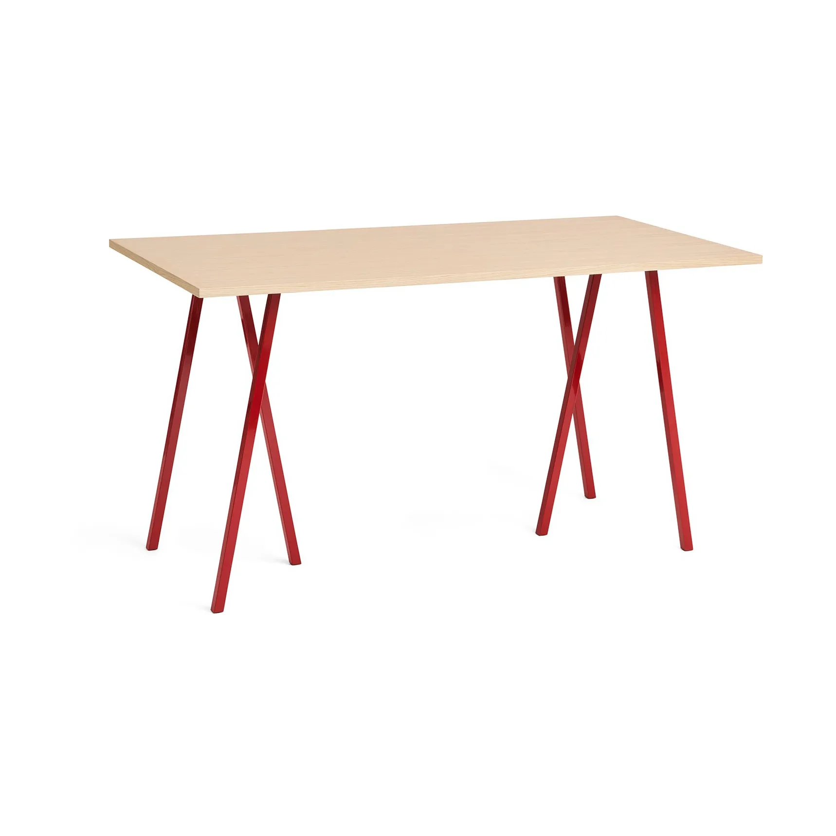 Table à manger Loop Stand incl. support 87,5x180 cm, Maroon red-clear lacq. oak HAY