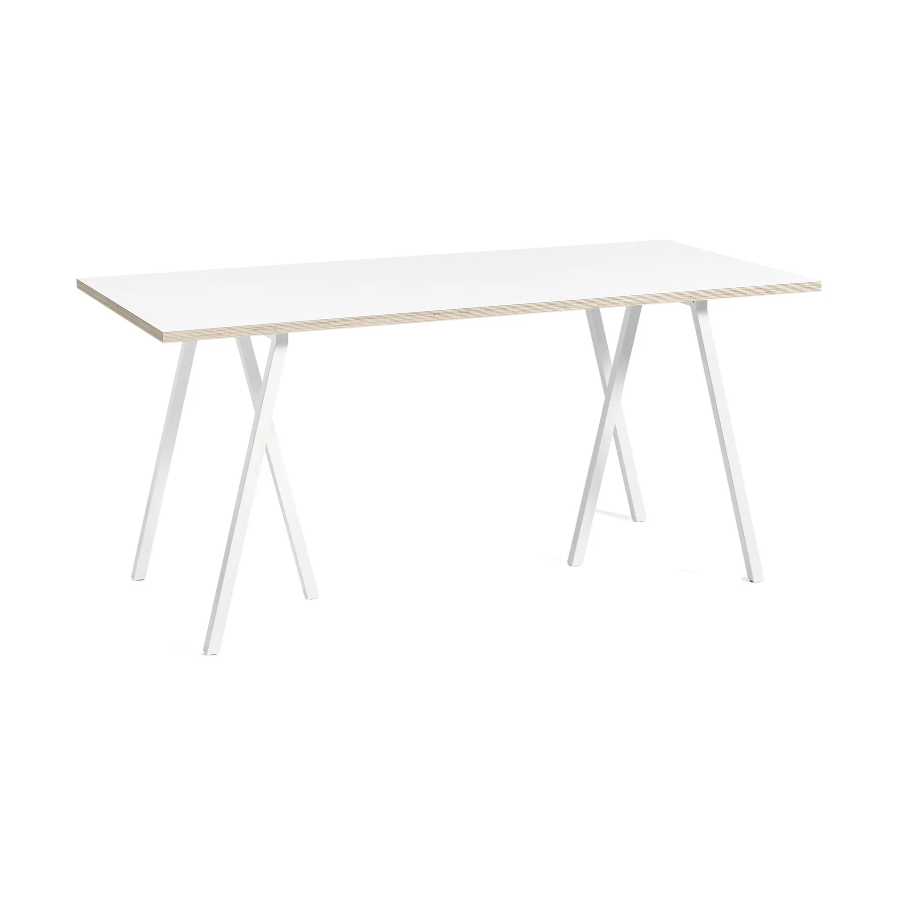 Table à manger Loop Stand incl. support 87,5x180 cm, White-white laminate-plywood HAY