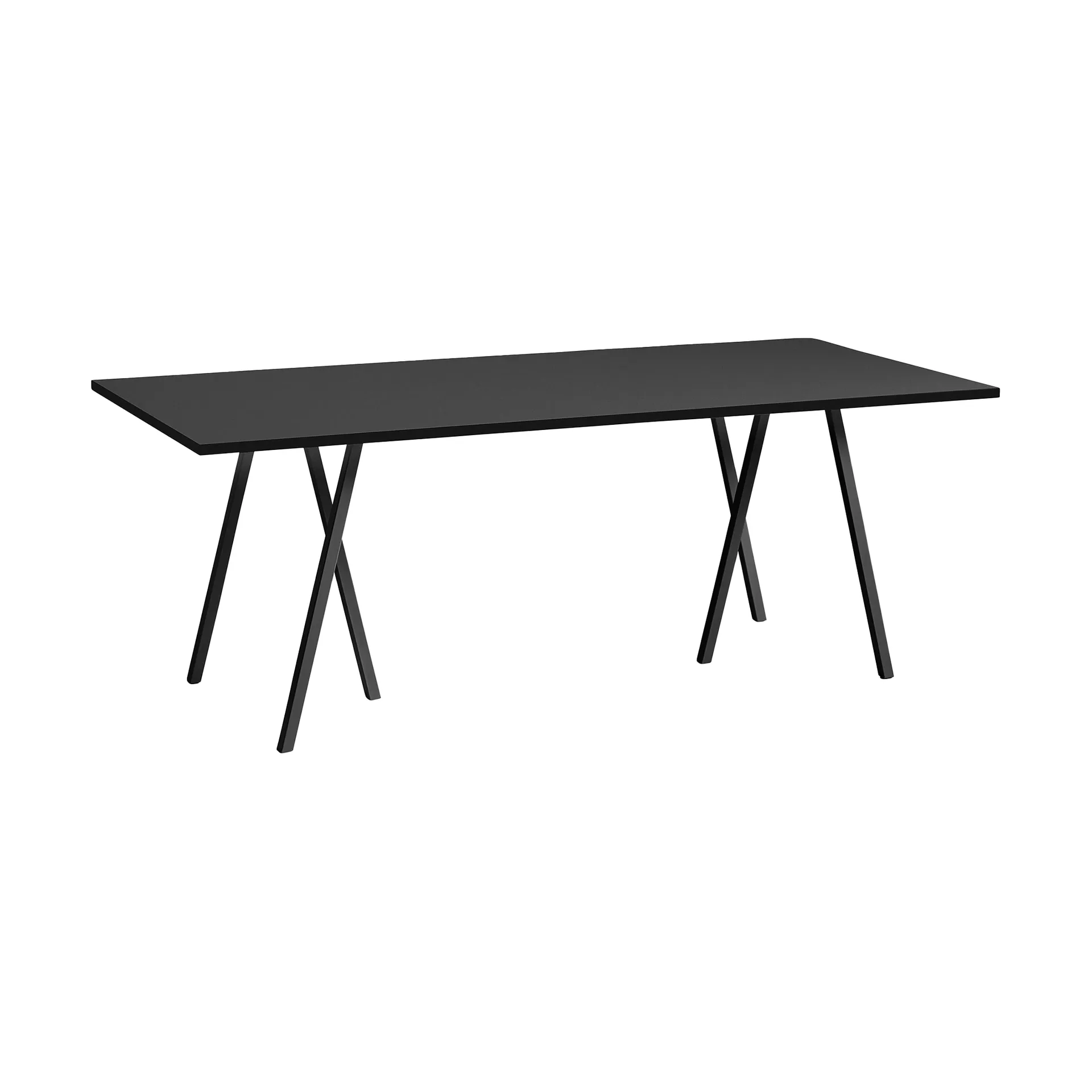 Table à manger Loop Stand incl. support 92,5x200 cm, Black-black linoleum-black ash HAY