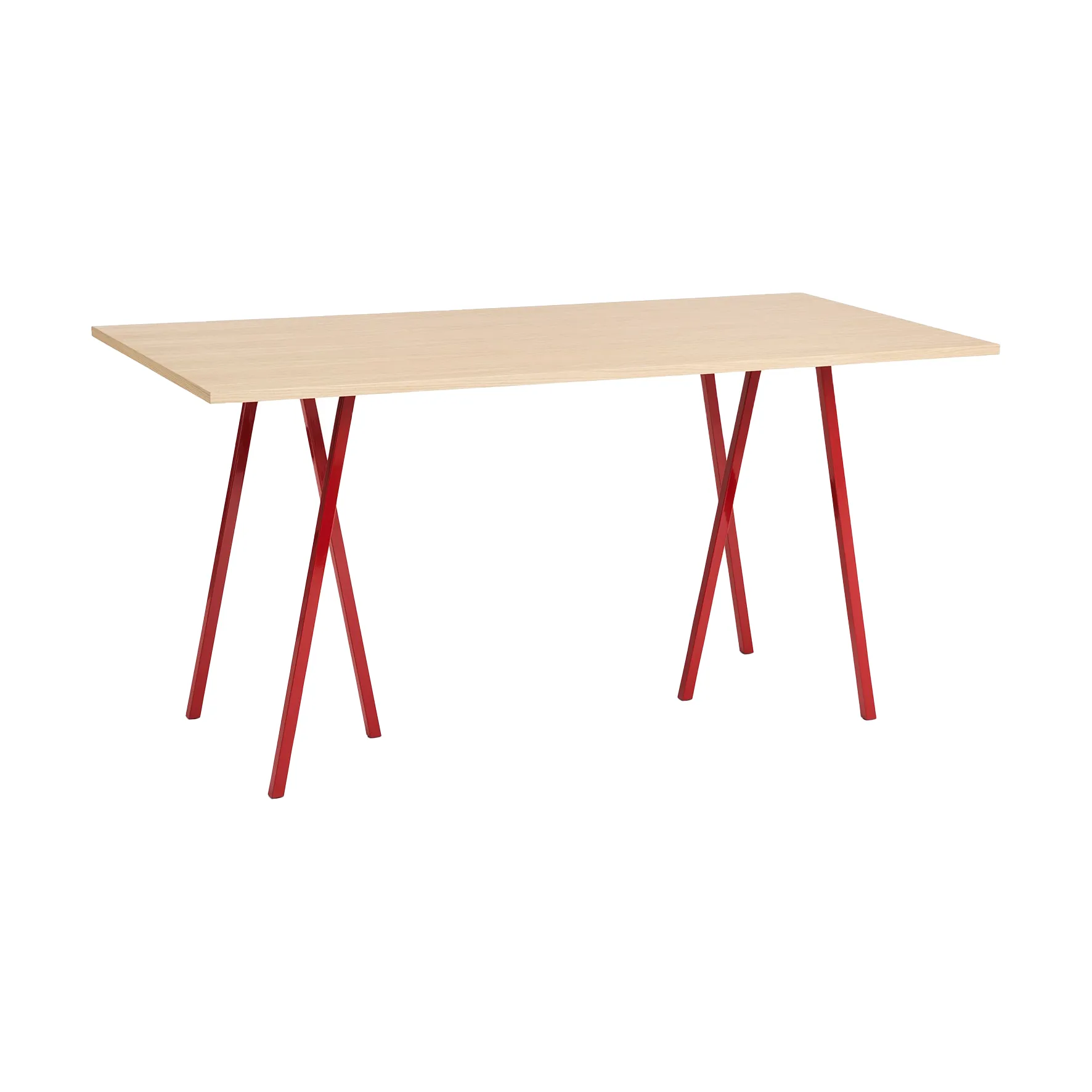 Table à manger Loop Stand incl. support 92,5x200 cm, Maroon red-clear lacq. oak HAY