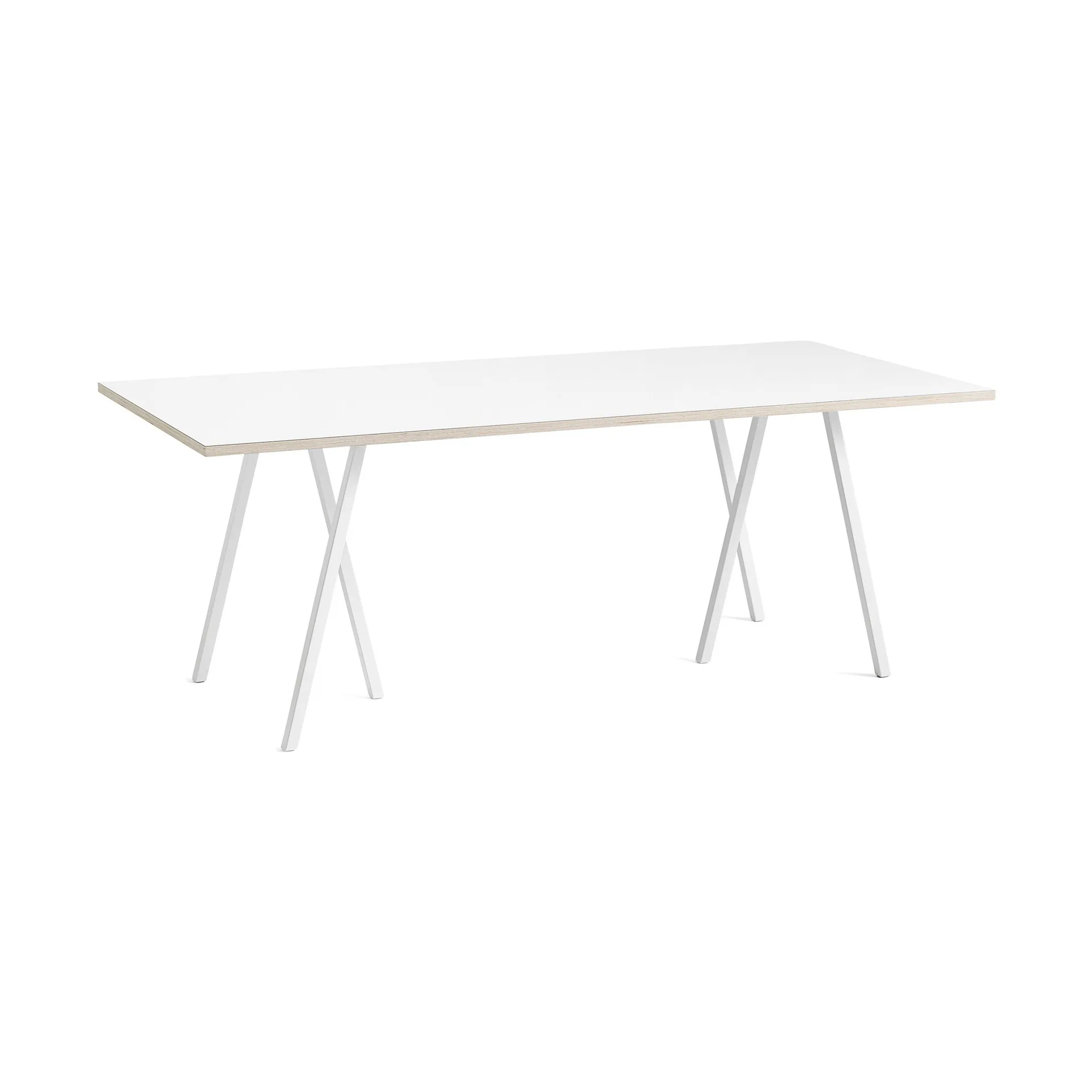 Table à manger Loop Stand incl. support 92,5x200 cm, White-white laminate-plywood HAY