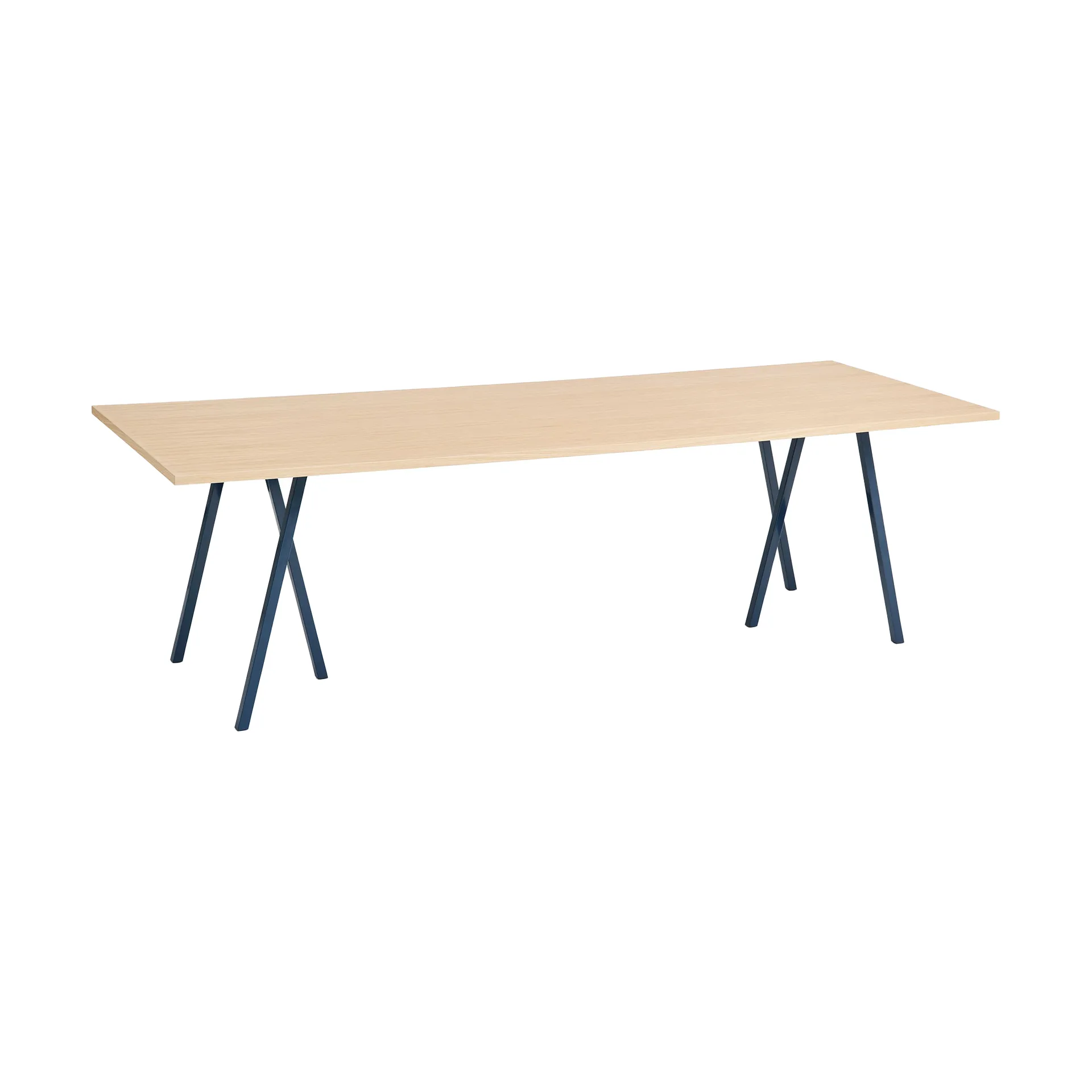 Table à manger Loop Stand incl. support 92,5x250 cm, Deep blue-clear lacq. oak HAY