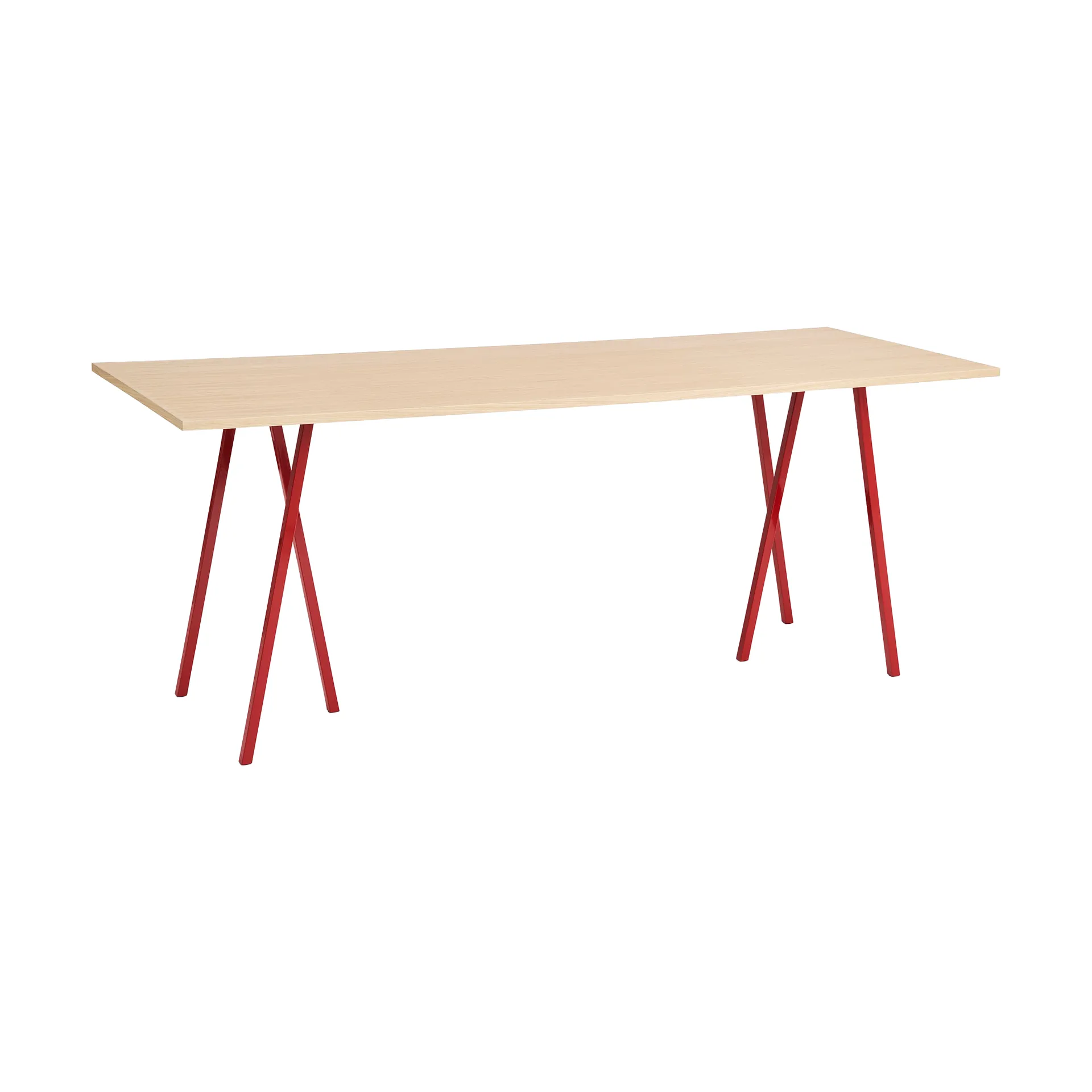 Table à manger Loop Stand incl. support 92,5x250 cm, Maroon red-clear lacq. oak HAY