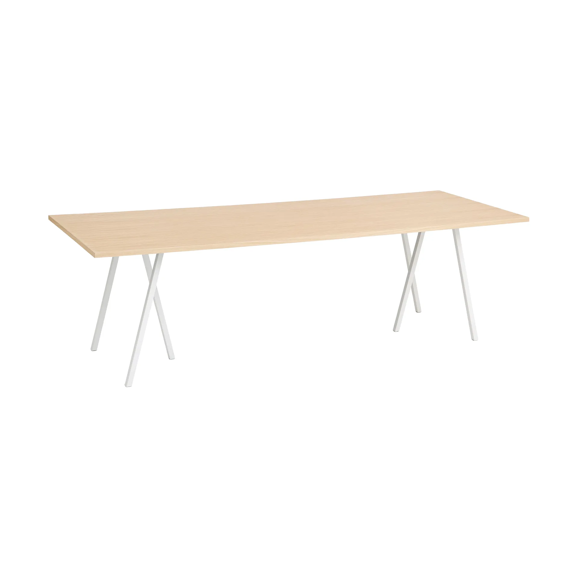 Table à manger Loop Stand incl. support 92,5x250 cm, White-clear lacq. oak HAY