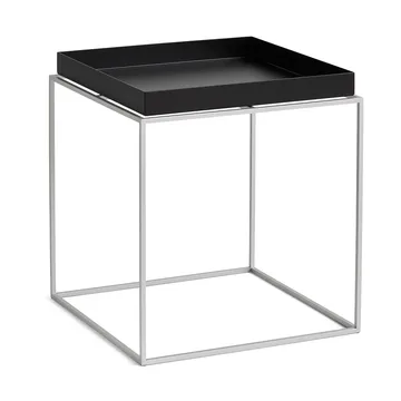 Table à plateau Tray Table medium - Black-silicone gris, 40x40x44 cm - HAY