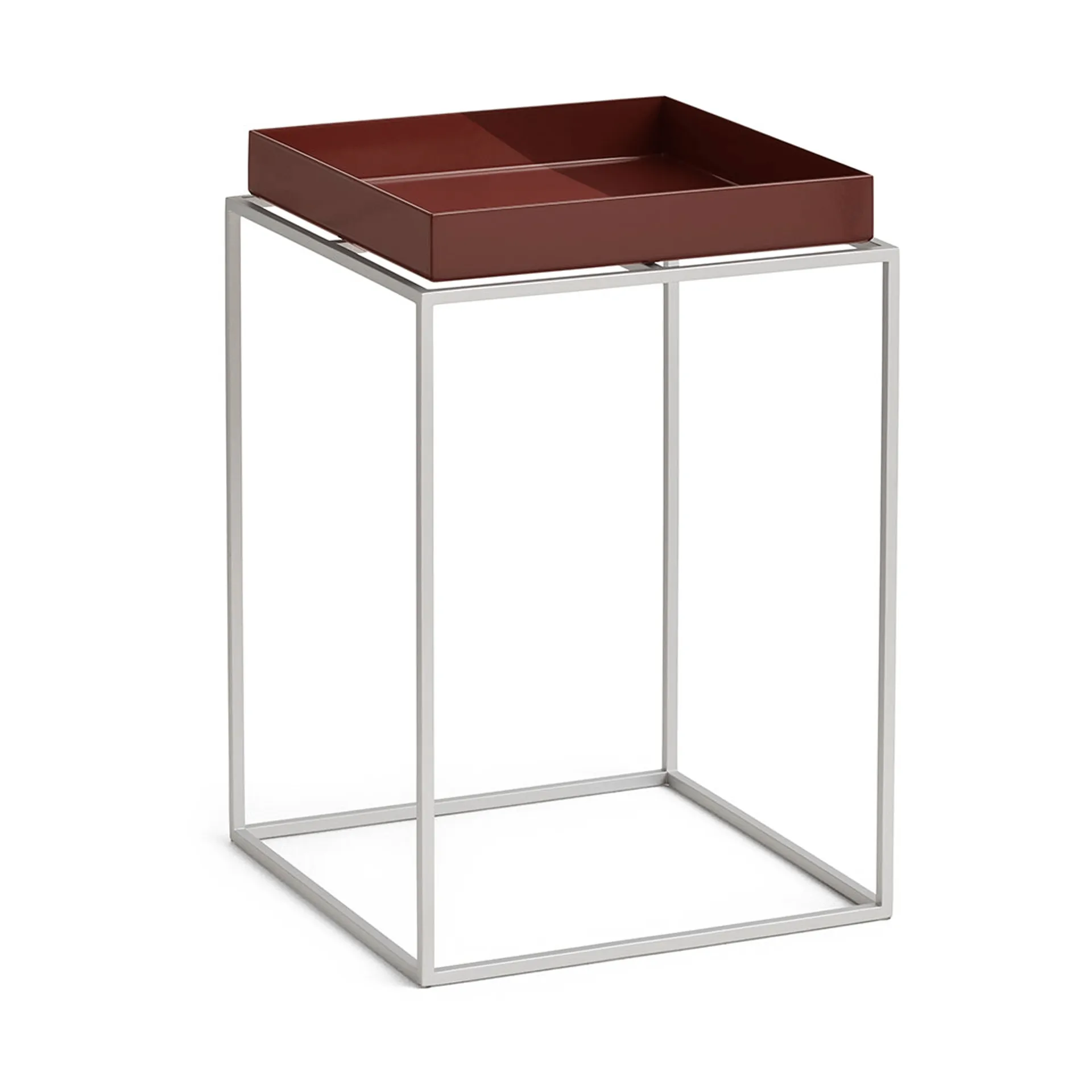 Table à plateau Tray Table medium, Chocolate-silicone gris, 30x30x44 cm HAY