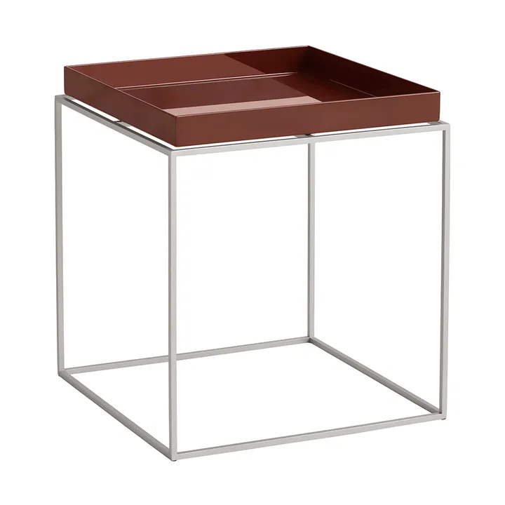 Table à plateau Tray Table medium - Chocolate-silicone gris, 40x40x44 cm - HAY