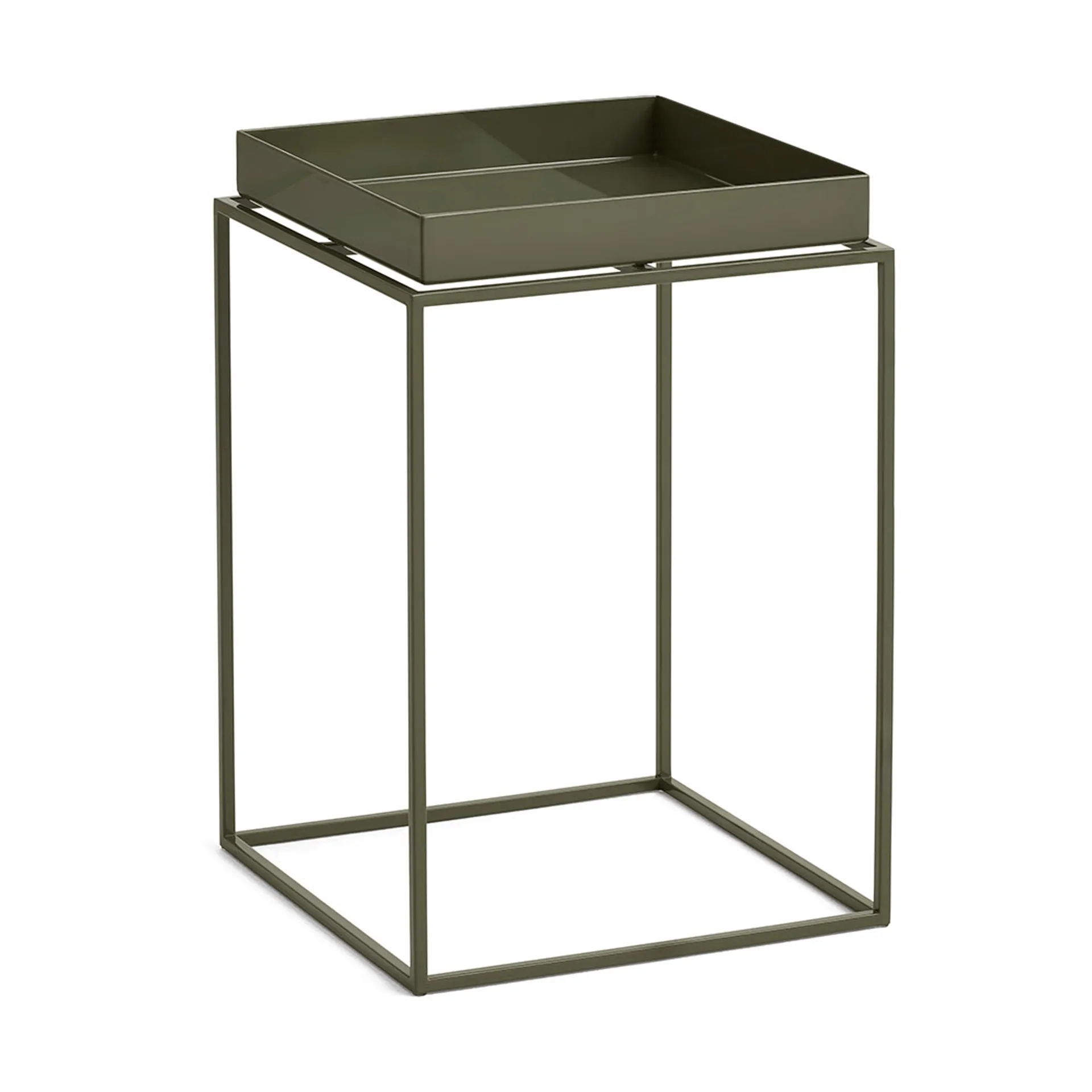 Table à plateau Tray Table medium, Olive green, 30x30x44 cm HAY