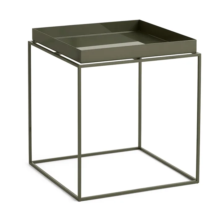 Table à plateau Tray Table medium - Olive green, 40x40x44 cm - HAY