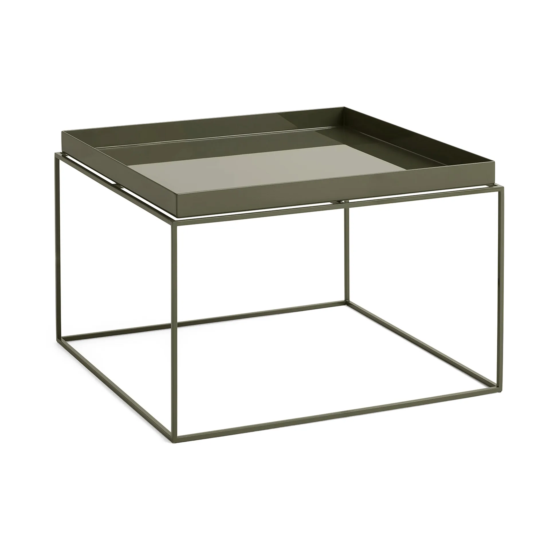 Table à plateau Tray Table medium, Olive green, 60x60x39 cm HAY