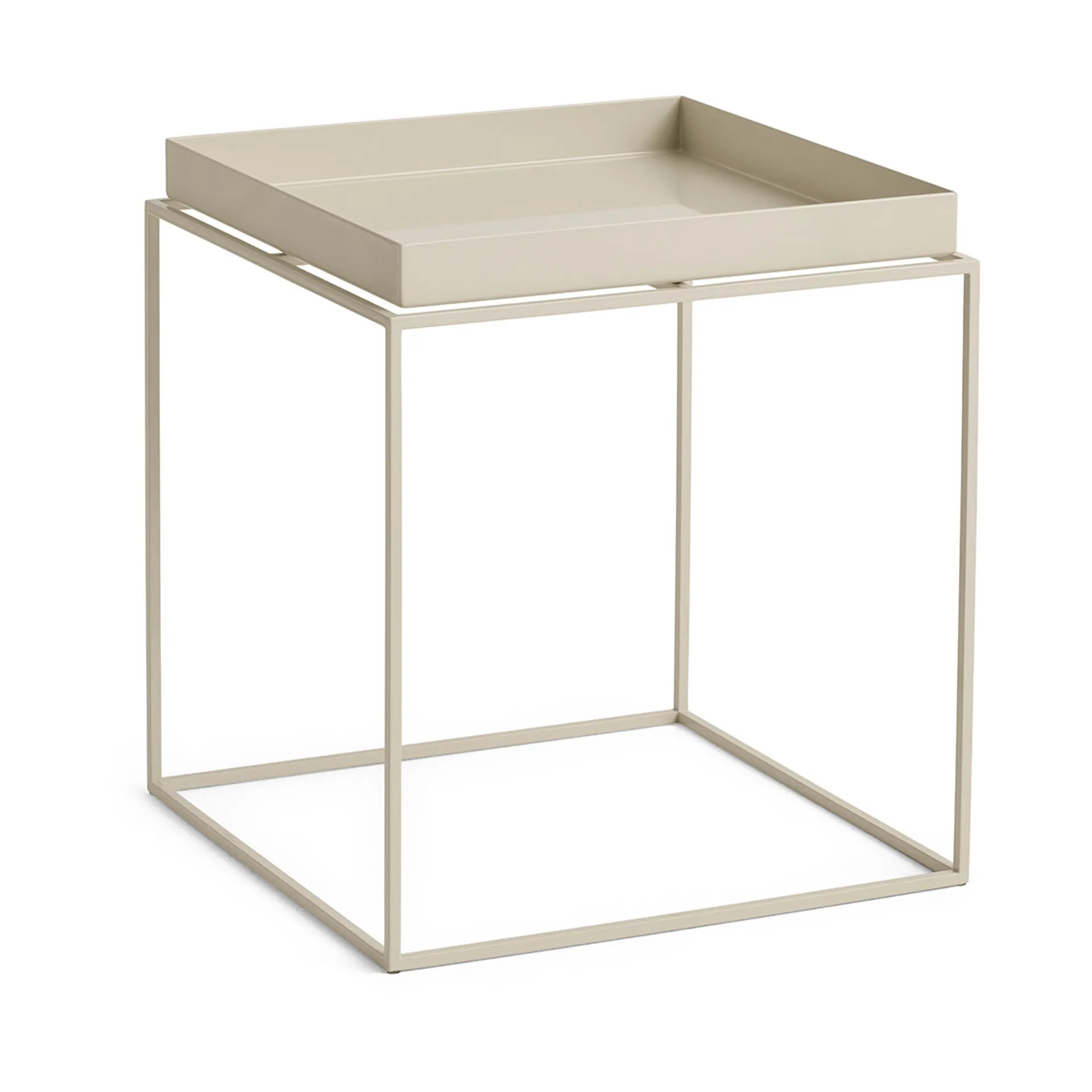 Table à plateau Tray Table medium, Warm beige, 40x40x44 cm HAY