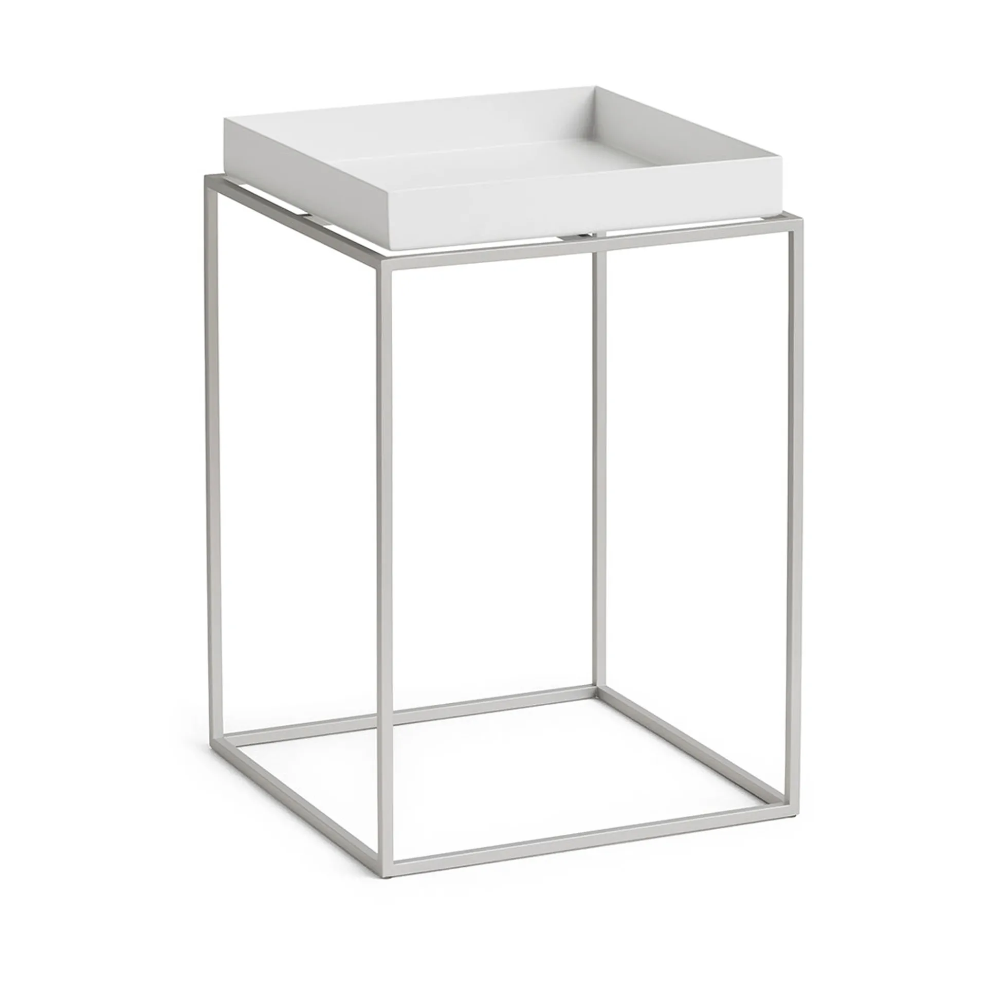 Table à plateau Tray Table medium, White-silicone gris, 30x30x44 cm HAY