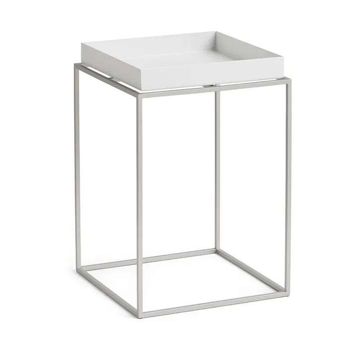 Table à plateau Tray Table medium - White-silicone gris, 30x30x44 cm - HAY
