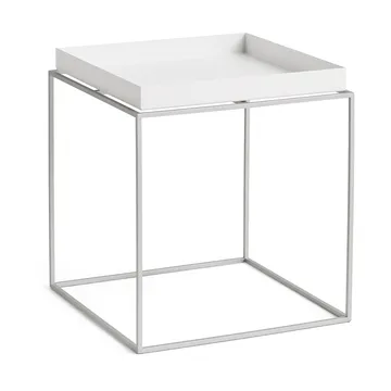 Table à plateau Tray Table medium - White-silicone gris, 40x40x44 cm - HAY