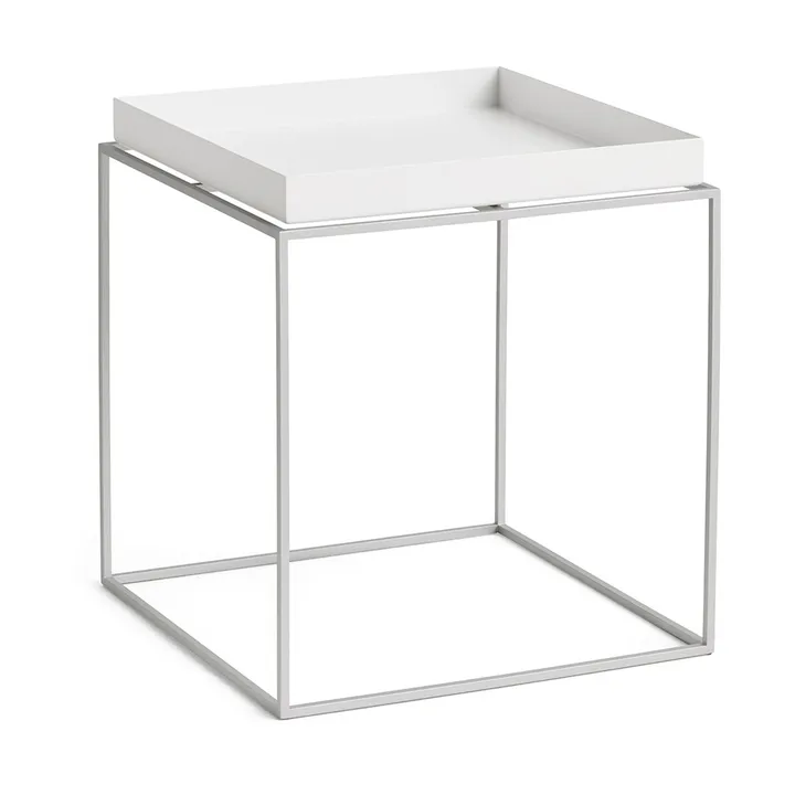 Table à plateau Tray Table medium - White-silicone gris, 40x40x44 cm - HAY