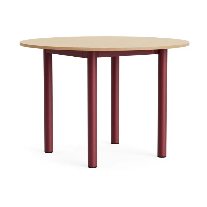 Table Annex Round - Laiton laqué Barn Red Aluminium, Ø110 cm - HAY