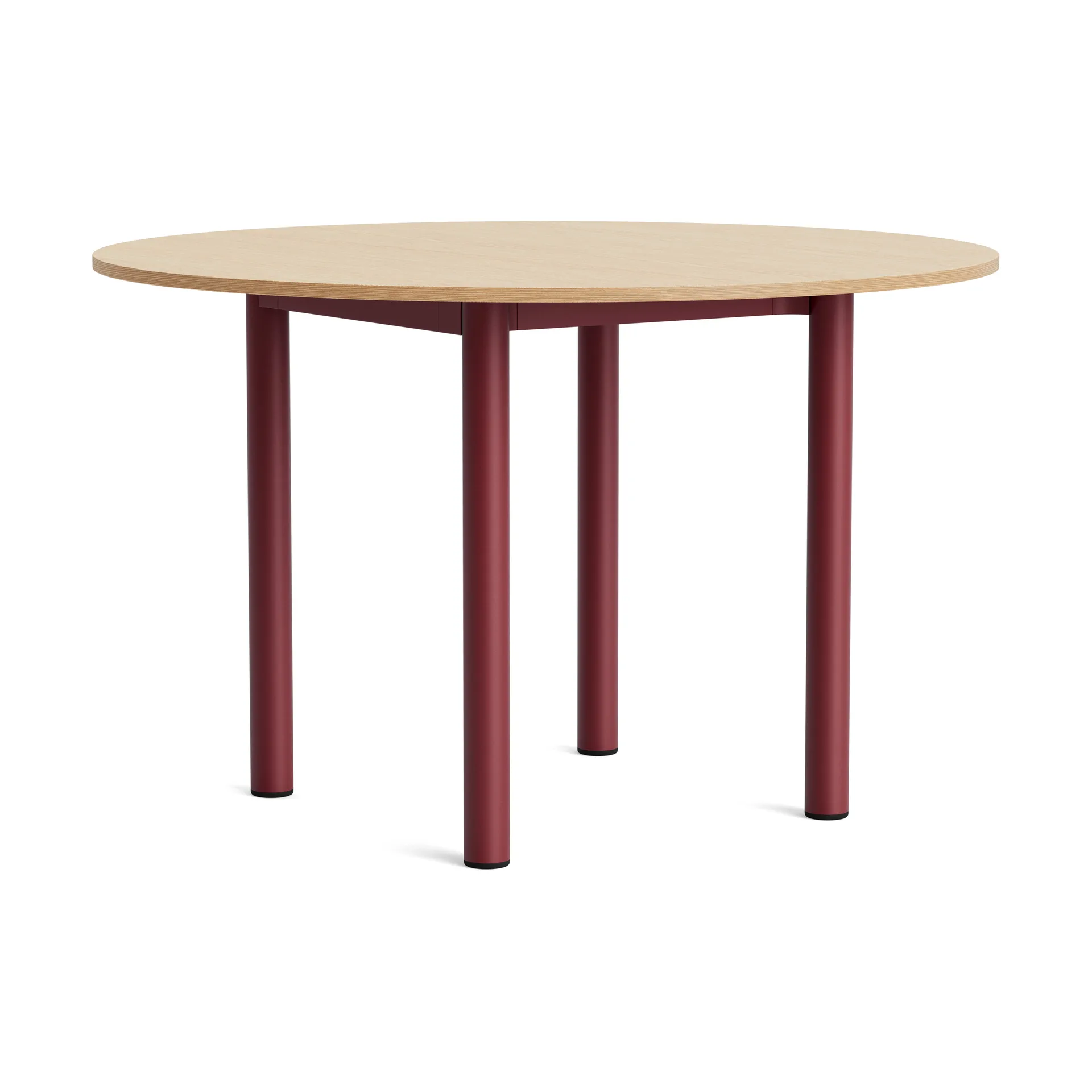 Table Annex Round, Laiton laqué Barn Red Aluminium, Ø120 cm HAY